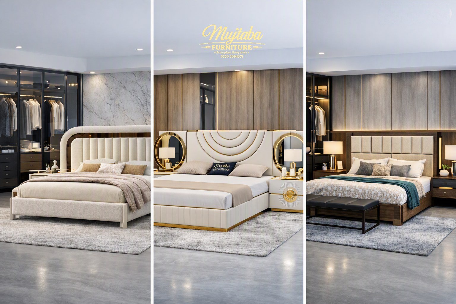 Three modern bedroom designs by Mujtaba Furniture